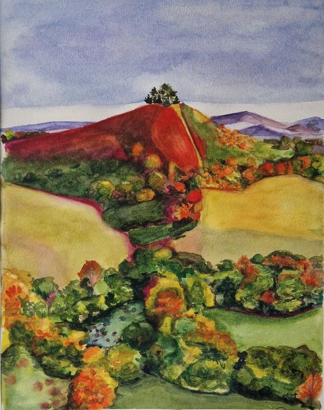 Somerset Hills, watercolour